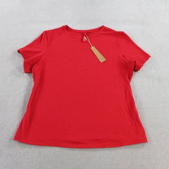 SKIMS Tops - SKIMS Cotton Jersey T Shirt Womens XL Cranberry Red Crewneck Colorful Casual Tee